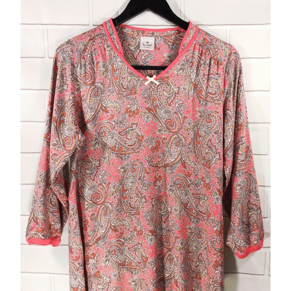 Le Chat Lingerie Paisley Soft Pajama Night Dress - Picture 2 of 5